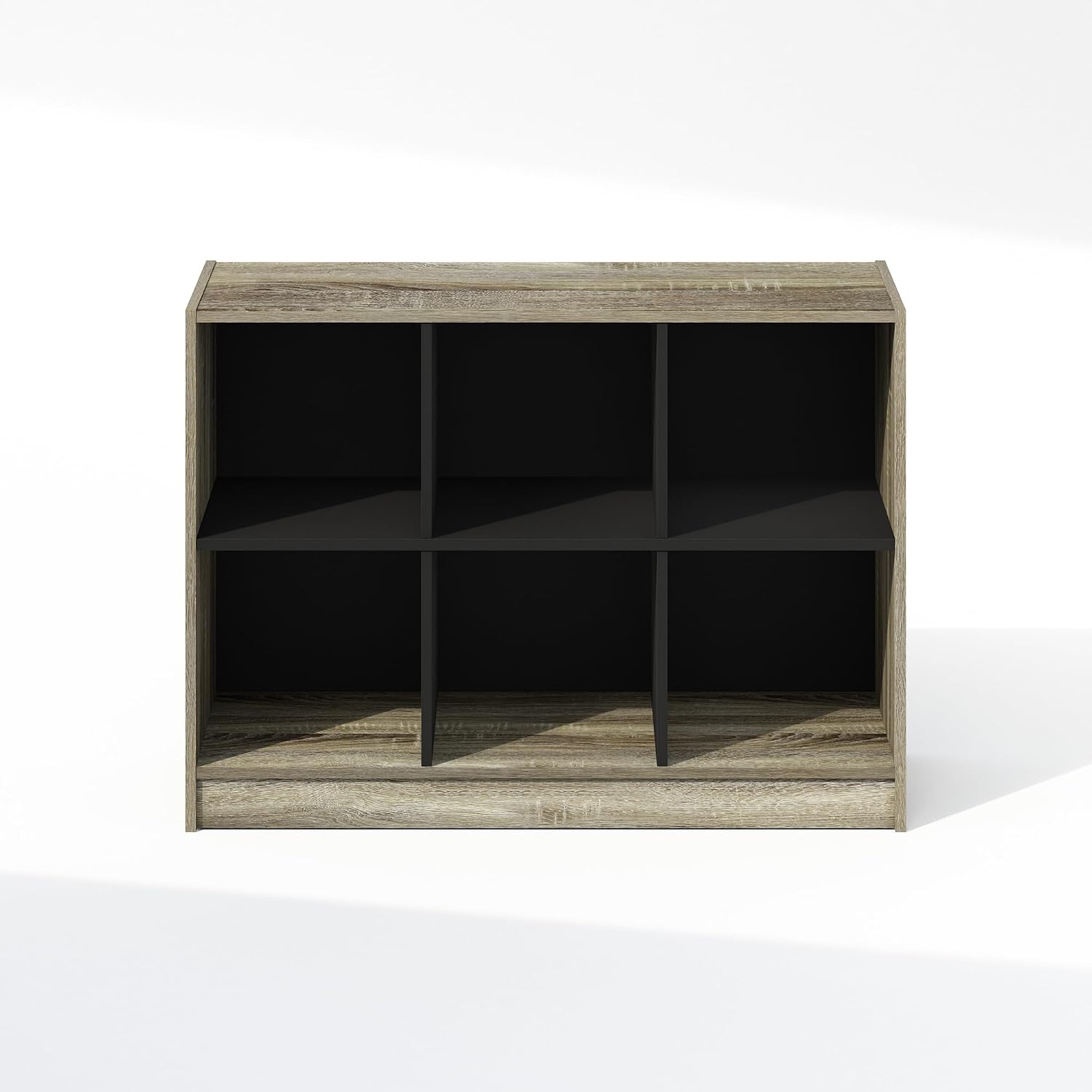 Furinno Basic Book Shelf, 3x2 Bookshelf, Cube Organizer Cabinet Bookcase with Shelf Storage, 11.9 x 31.6 x 23.6, for Living Room, Bedroom, Home Office, French Oak