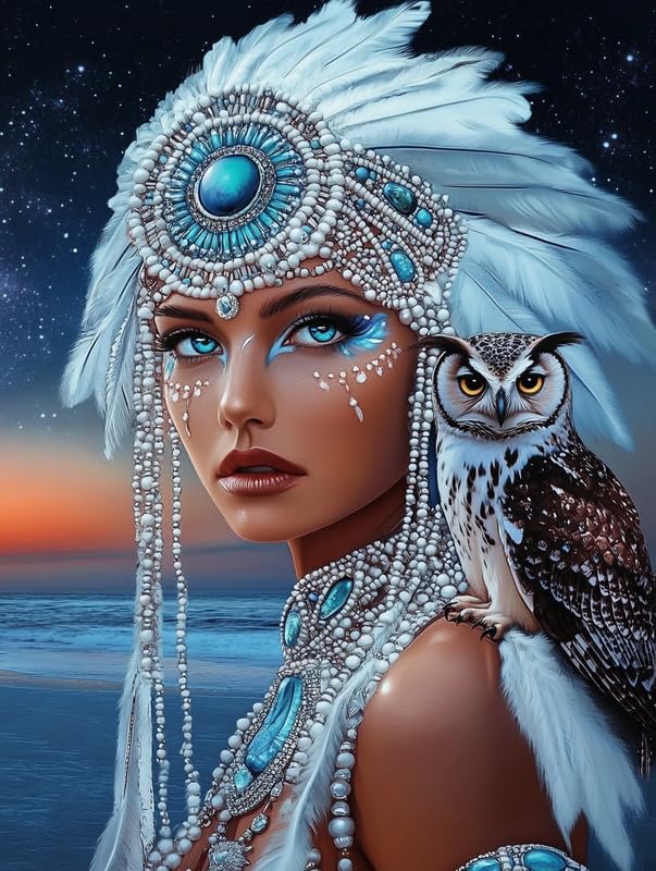 Bimkole 5D Diamond Art Kits for Adults Indian, Full Drill DIY Rhinestone Embroidery Set Paint with Diamonds Art Woman by Number Kits Cross Stitch Home Wall Craft Decoration 30x40 cm — image 1