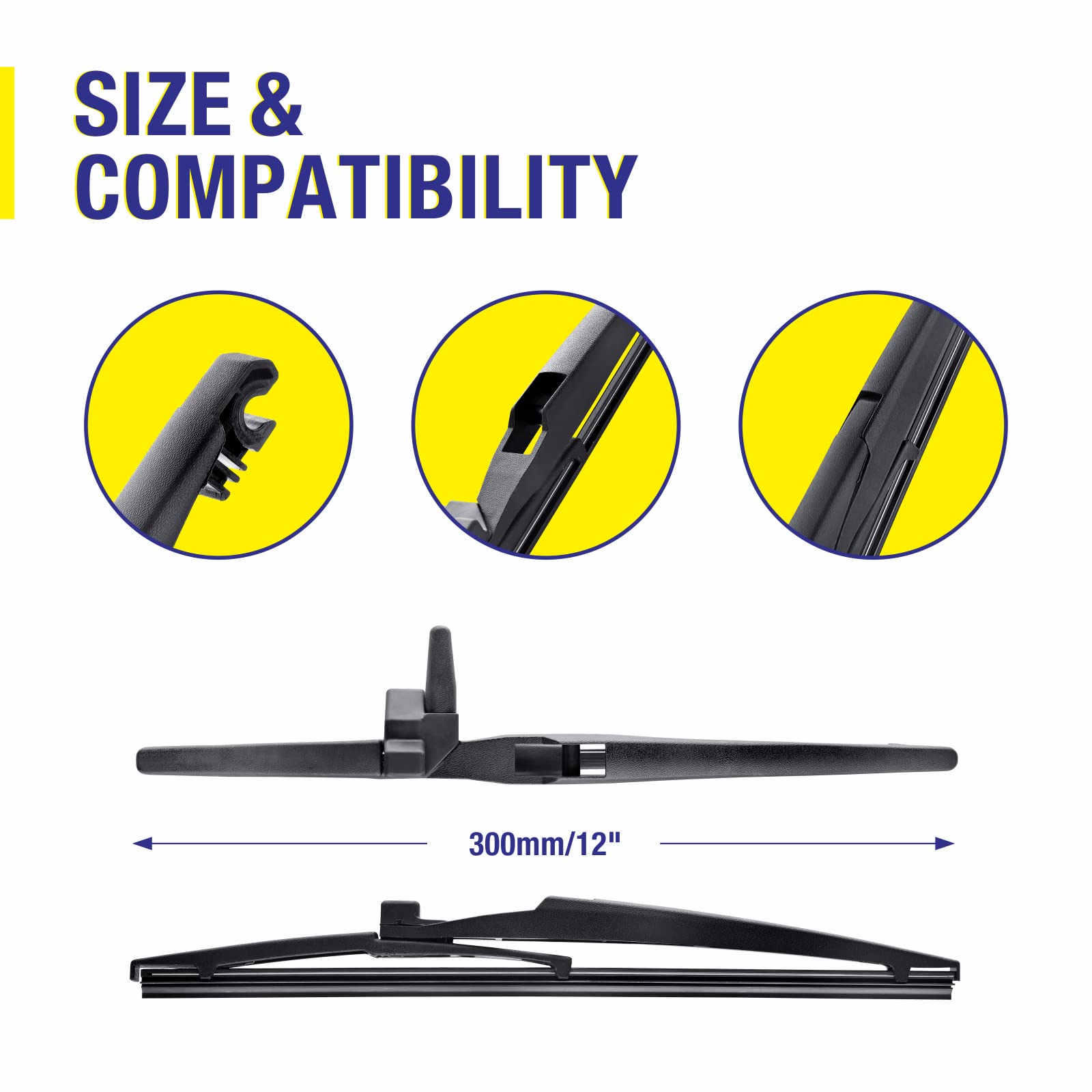 Front & Rear Wiper Blade Set For Toyota 4Runner (2010-2021) – 3-Piece, 20"+24"+12", Easy Installation 10 thumbnail image