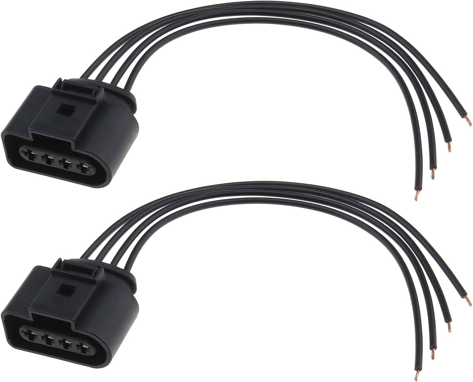 ECSiNG 2PCS Car 4 Pin Ignition Coil Connector Plug Wiring Harness 1J0973724 Compatible with Audi Compatible with Skoda Automotive Ignition Coil Parts
