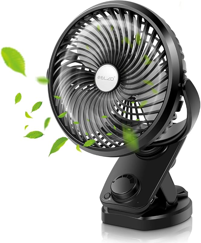 ELZO Mini Klip Ventilátor 5000mAh USB Asztali Hordozható Töltöttöl Csendesen Működő