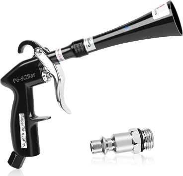 Air Blow Gun Car Detailing Dry Cleaning Gun with Tapered Nozzle High Pressure Cleaning Tool, Dryer Blower for Car Surfaces Quickly Blasts Dust, Works with Air Compressor, Black