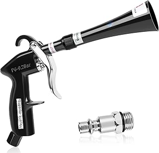 phepetroll Air Blow Gun Car Detailing Dry Cleaning Gun with Tapered Nozzle High Pressure Cleaning Tool, Dryer Blower for Car Surfaces Quickly Blasts Dust, Works with Air Compressor, Black