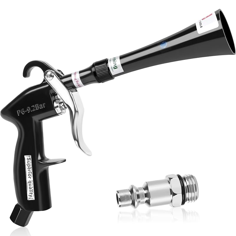 Pistola de Ar para Detalhamento Automotivo com Bico Cônico, Mangueira Flexível Preta e Pressão de 6–9,2 bar phepetroll