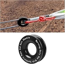 HZEL Car Winch Snatch Recovery Ring, 66000 LBS Break Strength Soft Shackle Synthetic & Rope Block Pulley Towing Ring, Automotive Exterior Accessories, Universal for ATV UTV SUV (Black)
