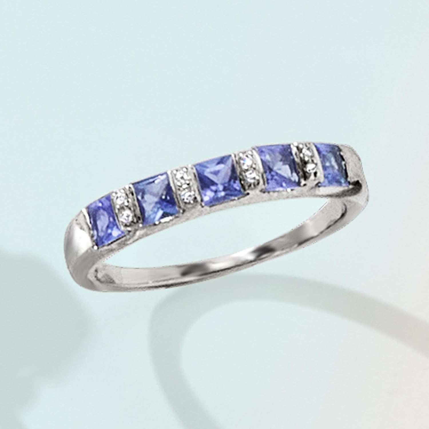 Ross-Simons 0.70 ct. t.w. Tanzanite Ring With Diamonds in Sterling Silver