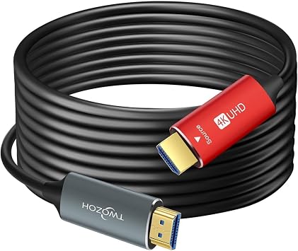 Twozoh HDMI Optical Fiber Cable 5M 4K Fiber HDMI Cord 4K@60Hz/18Gbps Compatible
