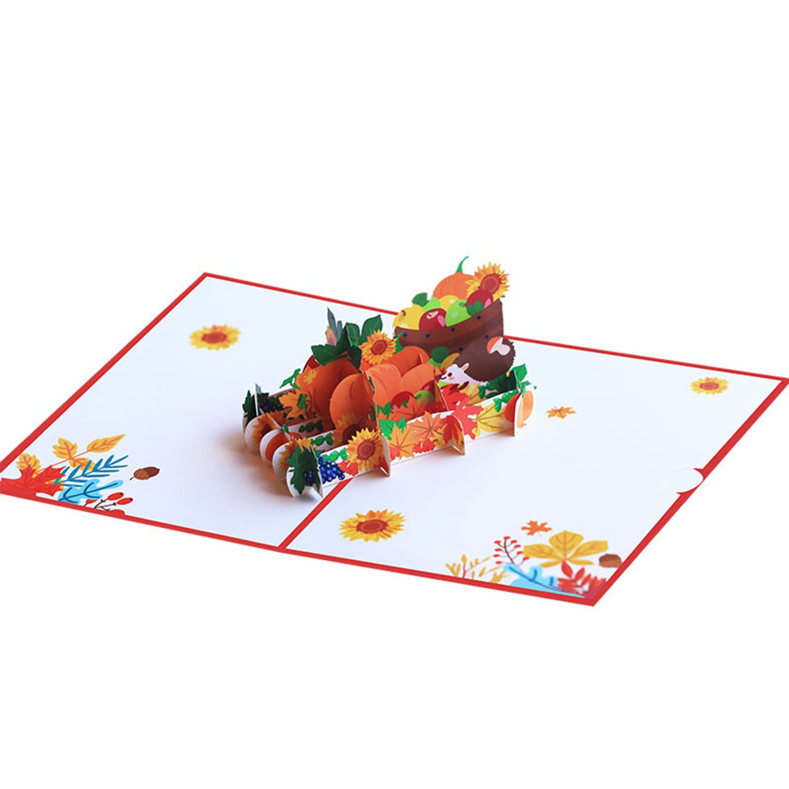 Kalttoy Multicolor 3D For Pumpkin Maple Thanksgiving Greeting Cards Handwriting Blessing Thank Card Ornament Expressing Love Thanksgiving Card