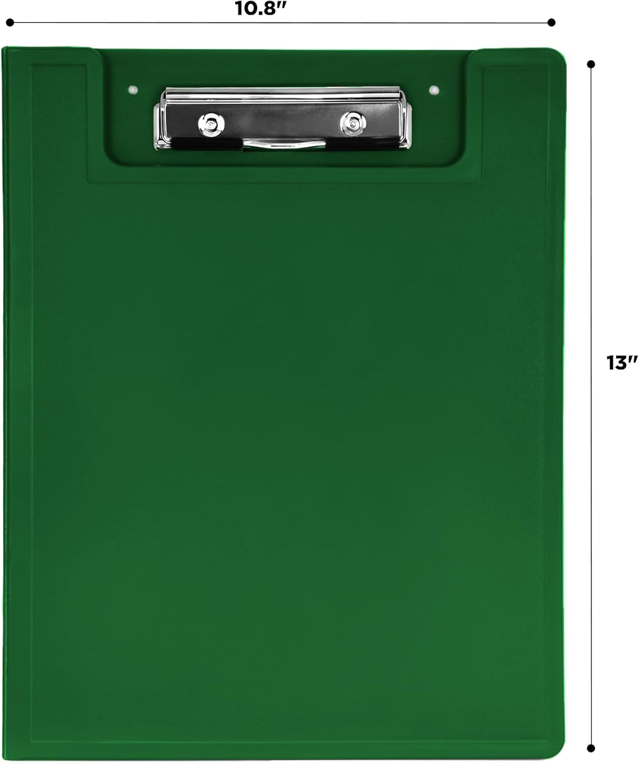 Carstens Heavy Duty Low-Profile Clipboard with Cover – Plastic, Green