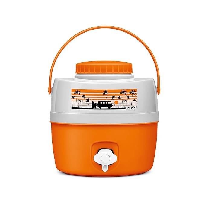 Milton Kool Caravan 5 Water Jug PU Insulated, 4.8 litres, BPA Free, Leak Proof & Portable Jug, Sturdy Handles, Ideal for Travel, Picnic, Offices, Shops, Orange