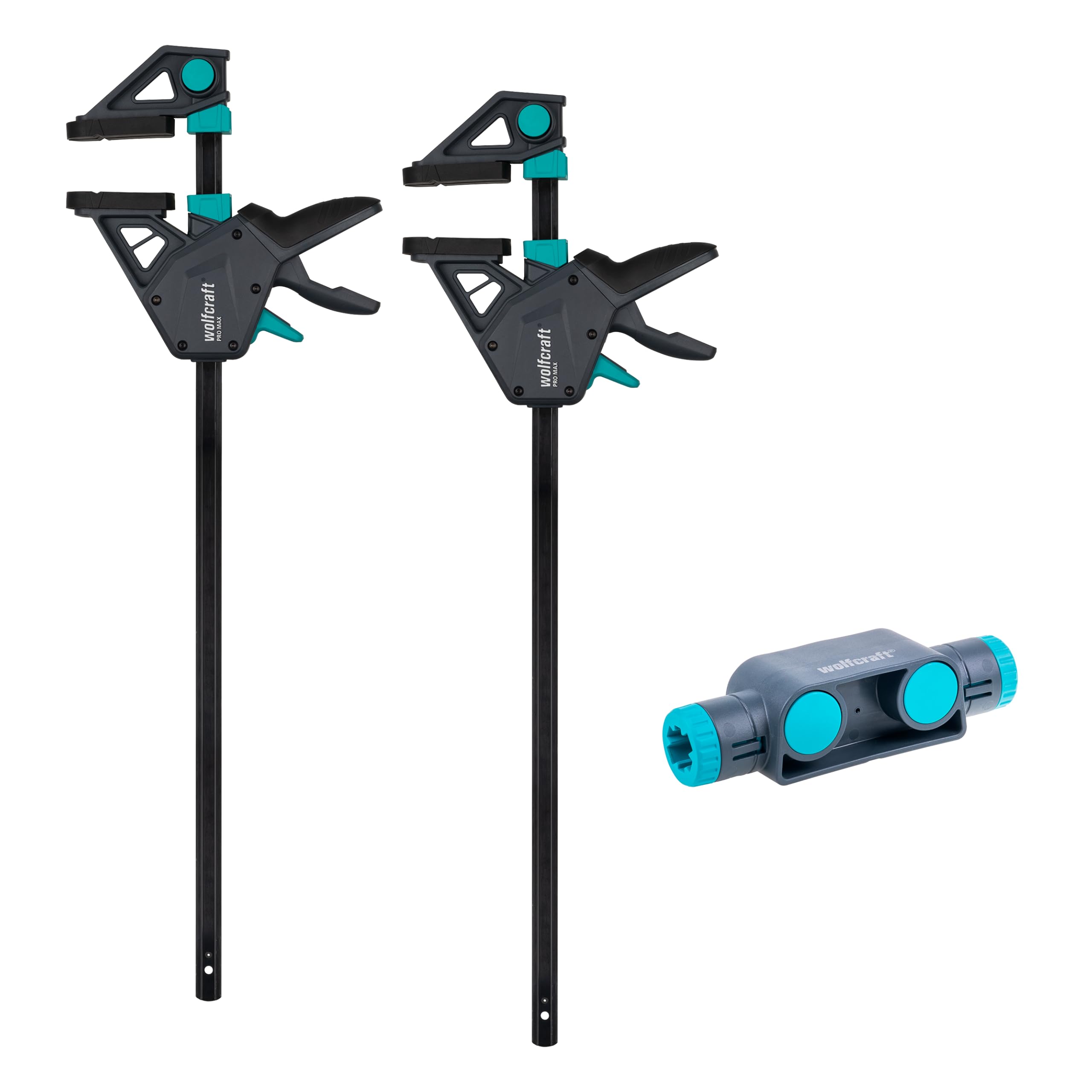 wolfcraft 8663060 - PRO MAX + zestaw zacisków ręcznych + złącze - siła zacisku 250kg
