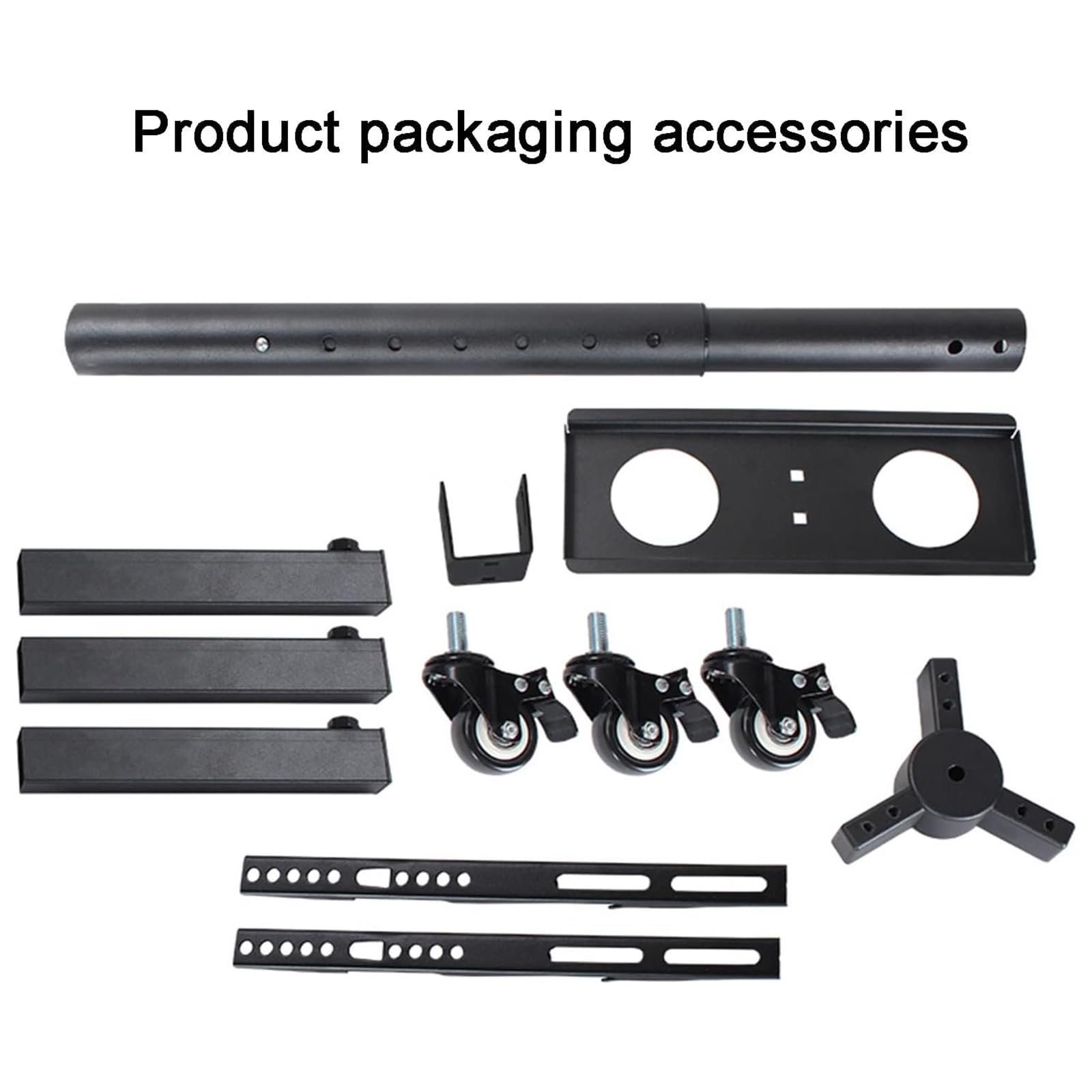 Carrello Porta TV Mobile con Ruote - Supporto da Pavimento per TV LCD, Supporto da Pavimento Portatile Regolabile in Altezza per TV da 14-32 Pollici, Portata 30 kg/,