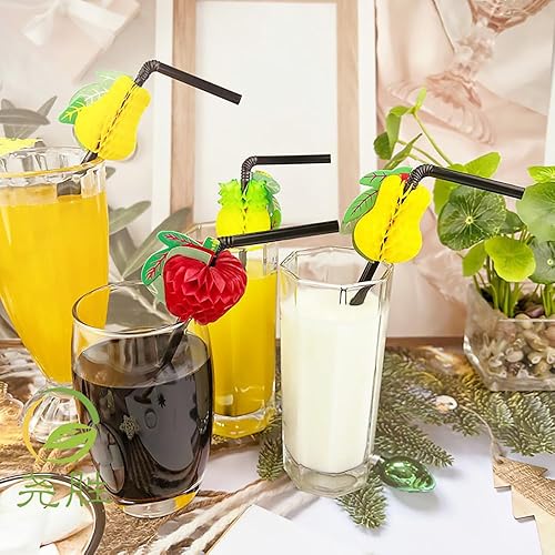 Miniatura 9 de FOREVERIE Pajitas flexibles de plástico para beber, diámetro 0.236 in, longitud 8.3 in, 100 unidades, negro, estándar largo