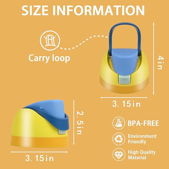 Replacement Lid for Owala Freesip - Fits 16oz, 24oz, 32oz Bottles,Leakproof Cap for Owala Water Bottles, BPA-Free  with Two Replacement Gasket Stoppers and O Seal Rings