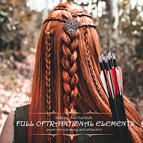 Syhood SYHOOD-268025 8 Pcs Viking Celtic Hair Clips Vintage Celtic Knot Hair Stick Retro Silver Metal Celtic Hair Barrette Hairpins Viking Jewelry Hair Accessories thumb #4