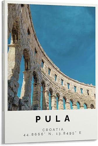 Póster de Pula Bunter Druck, Pula Wandkunst, Pula Foto Dekor, Pula Geschenk Reise Druck lienzo para pared, póster para decoración del hogar,