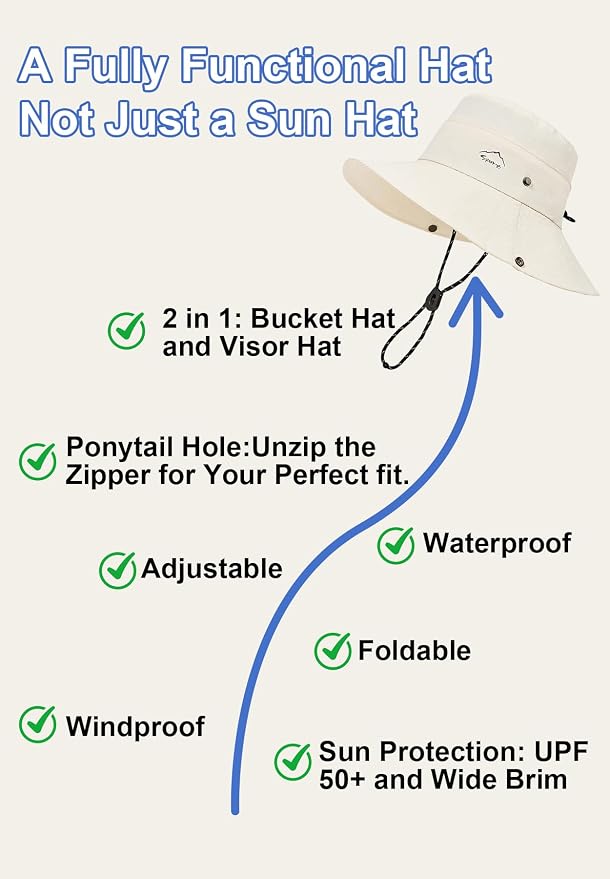 Sombrero femenino Zando con ala ancha y protección UPF 50+ miniatura 5