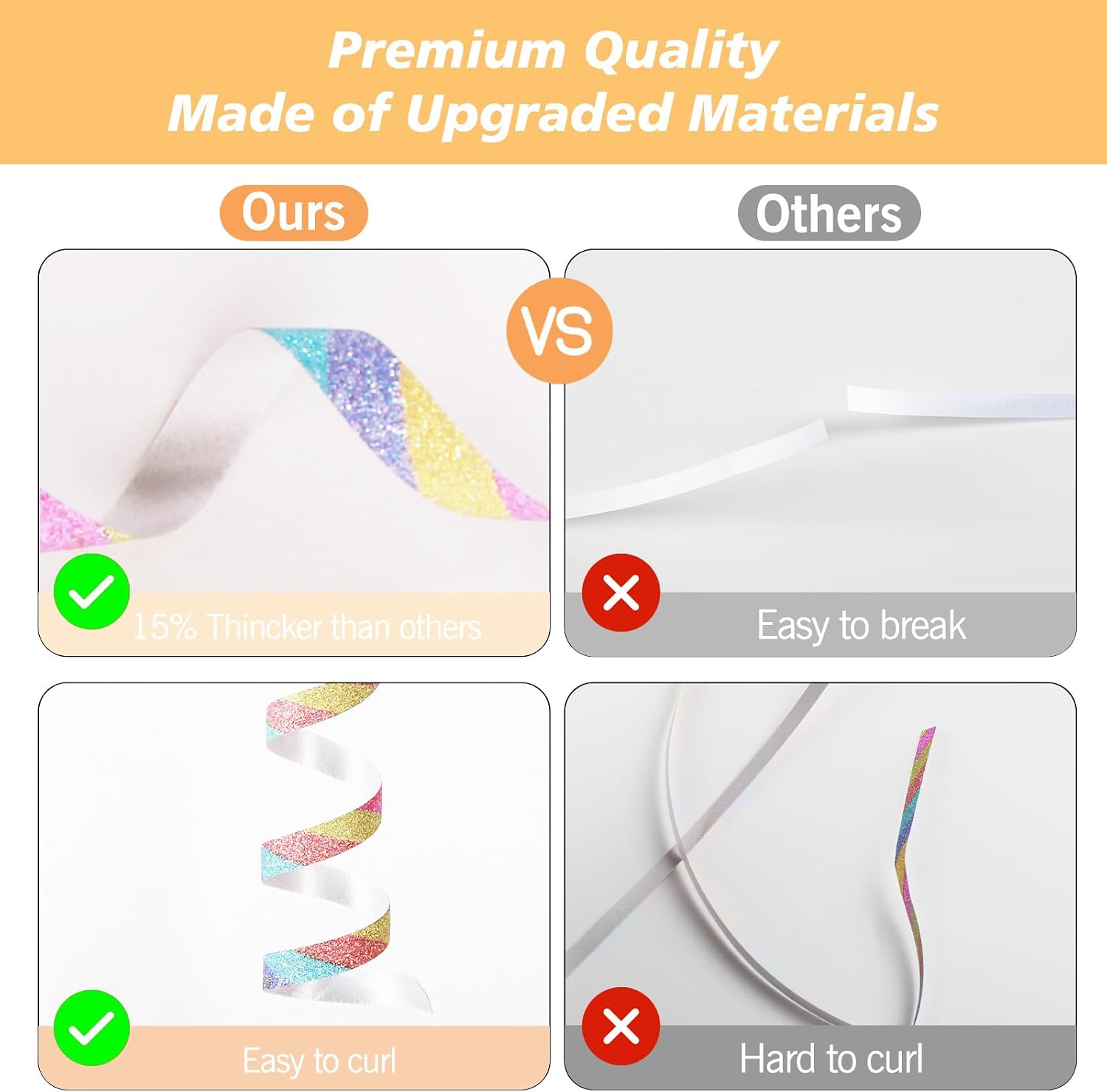 500 Yard Rainbow Balloon String Curling Ribbon, Glitter Birthday Ribbons | Curling Ribbon for Balloons Gift Wrapping, Colorful Ribbon, Valentines Day Gifts, Wedding, Baby Shower, Christmas Decorations