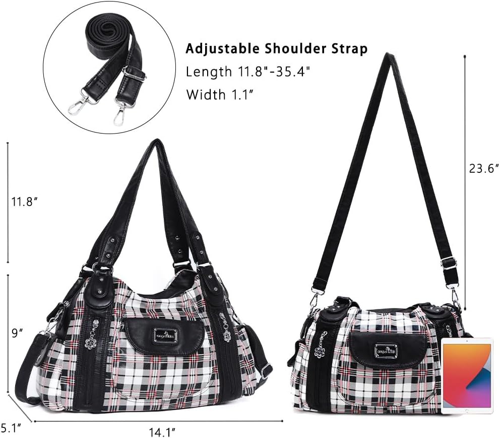 Angel Kiss Purses for Women, Large Shoulder Bag Hobo Tote Purse Mutipocket Faux Leather Satchel Hobo Purse - Image 5