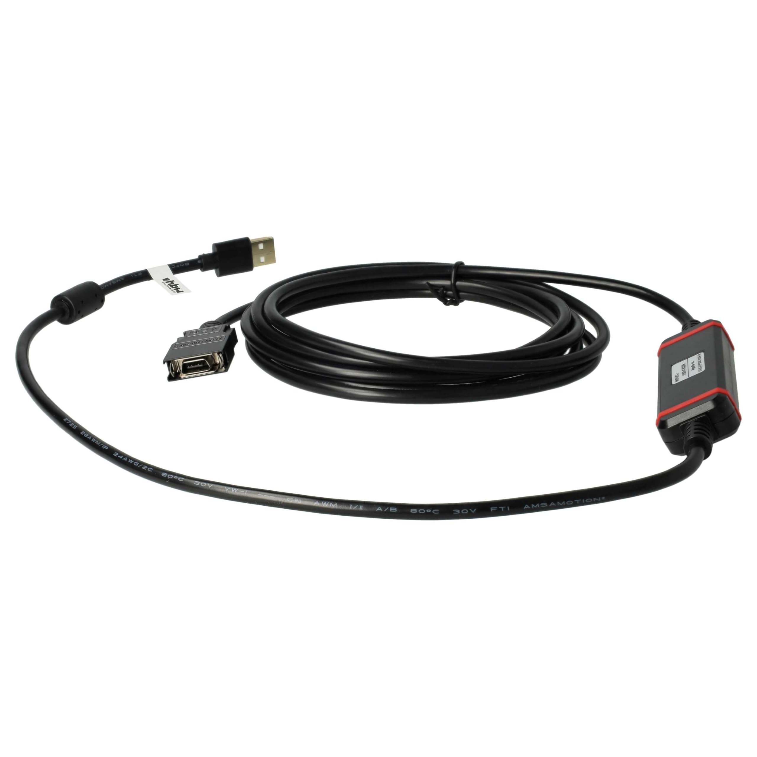 vhbw USB Programmierkabel kompatibel mit Omron CS | CPM2C, CQM1H, CJ Funkgerät, schwarz - ERSATZ FÜR CS1W-CN226, CS1W-CS114, USB-CN226