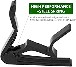 Guitar Capo for Acoustic and Electric Guitar 6 String, Premium ukulele Capos, Clip Capo, Clamp Capos, Black