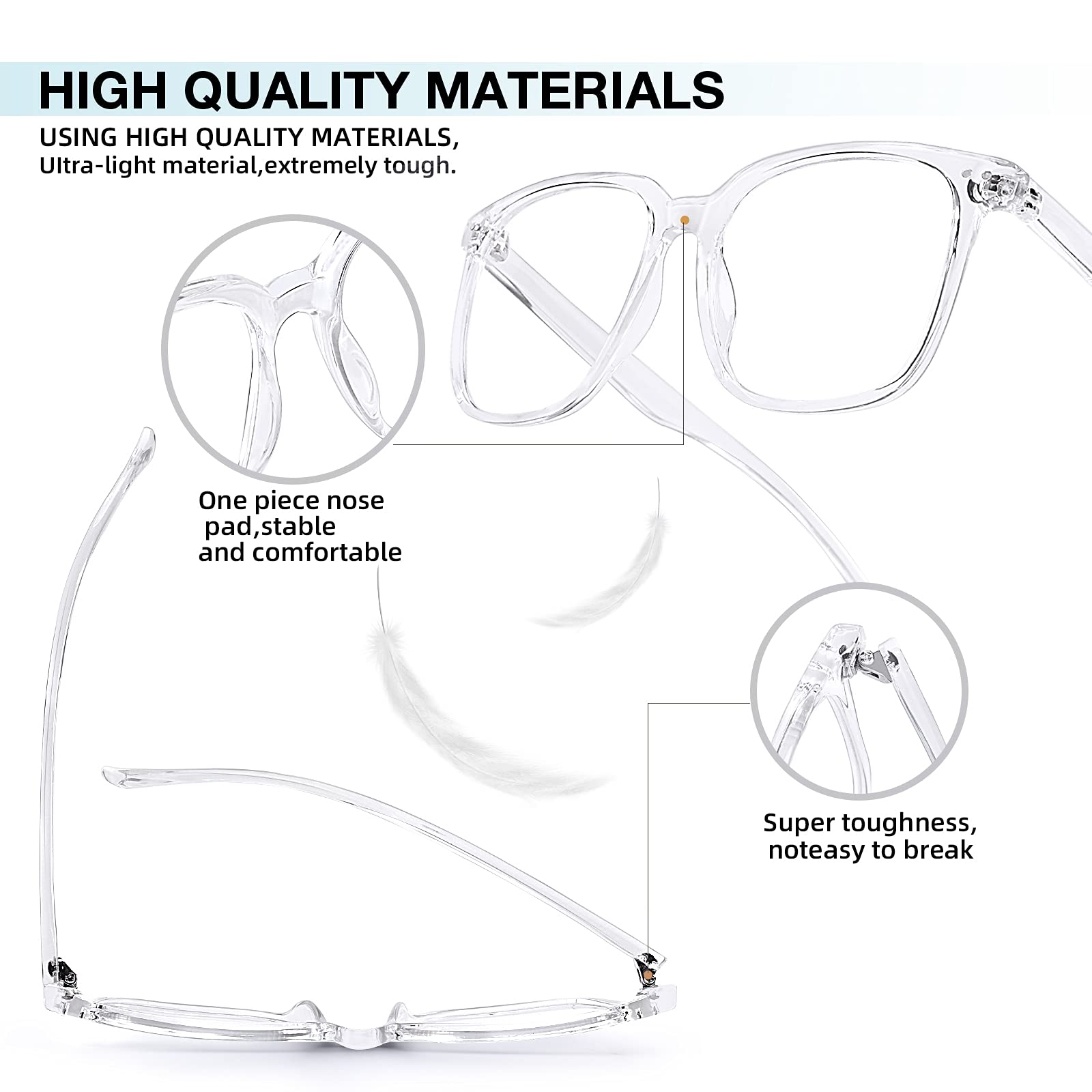 Blaulicht-Brille für Damen und Herren, blendfrei, übergroße Computerbrille
