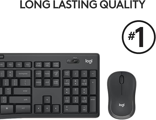 Miniatura 7 de Logitech MK295 Combo de mouse y teclado inalámbrico, teclado numérico completo, seguimiento óptico avanzado, inalámbrico sin retrasos, - Grafito