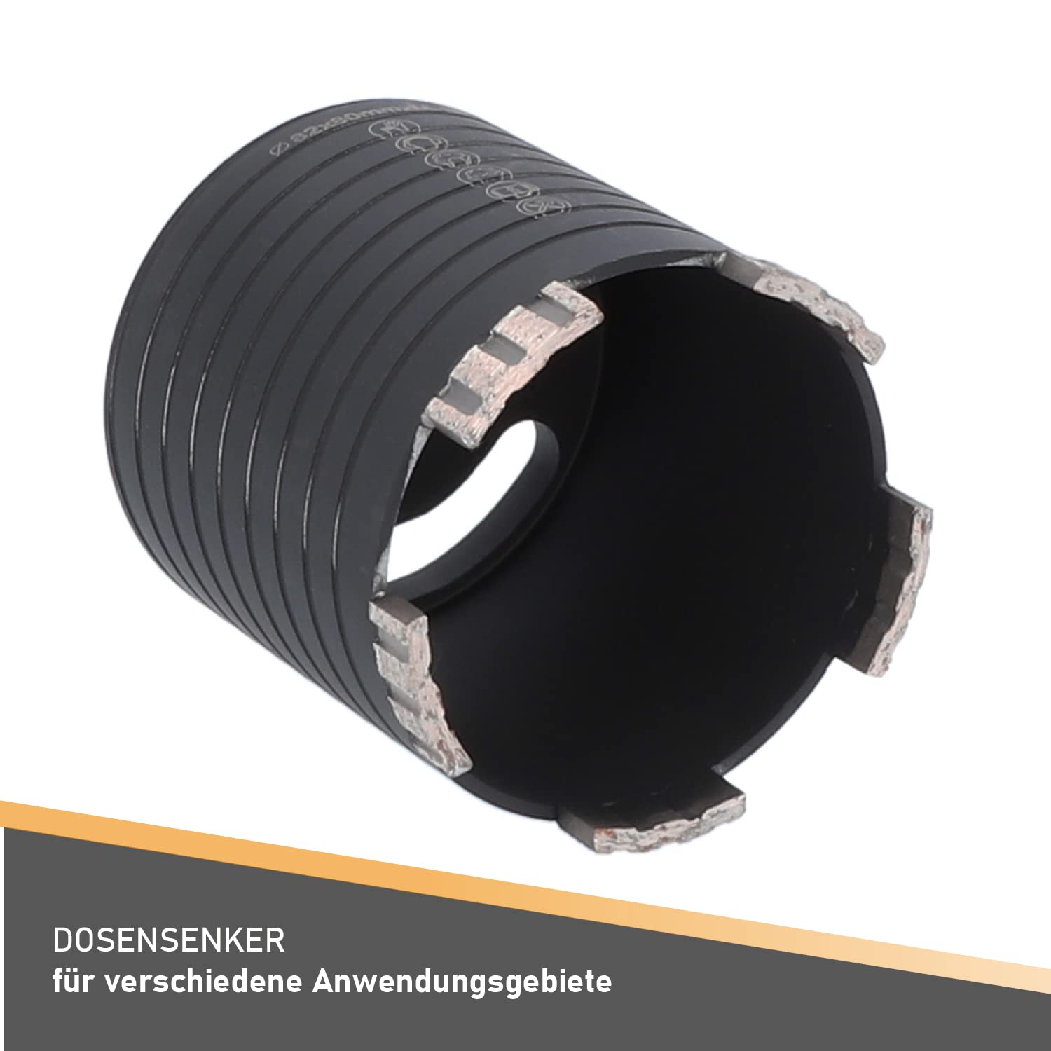 BTEC – Diamant Dosensenker 82 mm mit M16-Aufnahme + 80 mm Nutzlänge – Dosenbohrer für Mauerwerk, Kalksandstein, Ziegel, Poroton, Putz uvm. – Diamant Bohrkrone