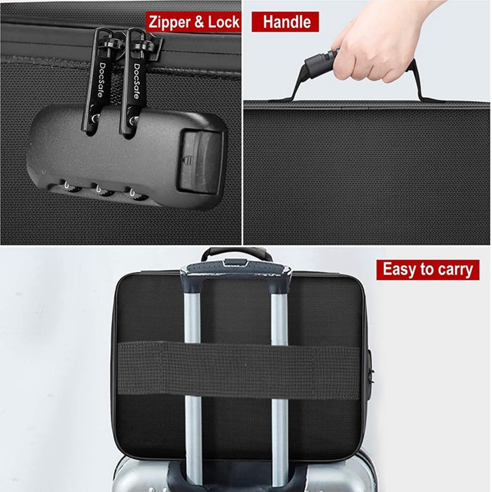 Bolsa de Seguridad Impermeable una Prueba de Fuego Cremallera Retardante de Llama Bolsa de Documentos una Prueba de Agua Bolsa de Documentos Bolsa de Efectivo Bolsa de Pasaporte