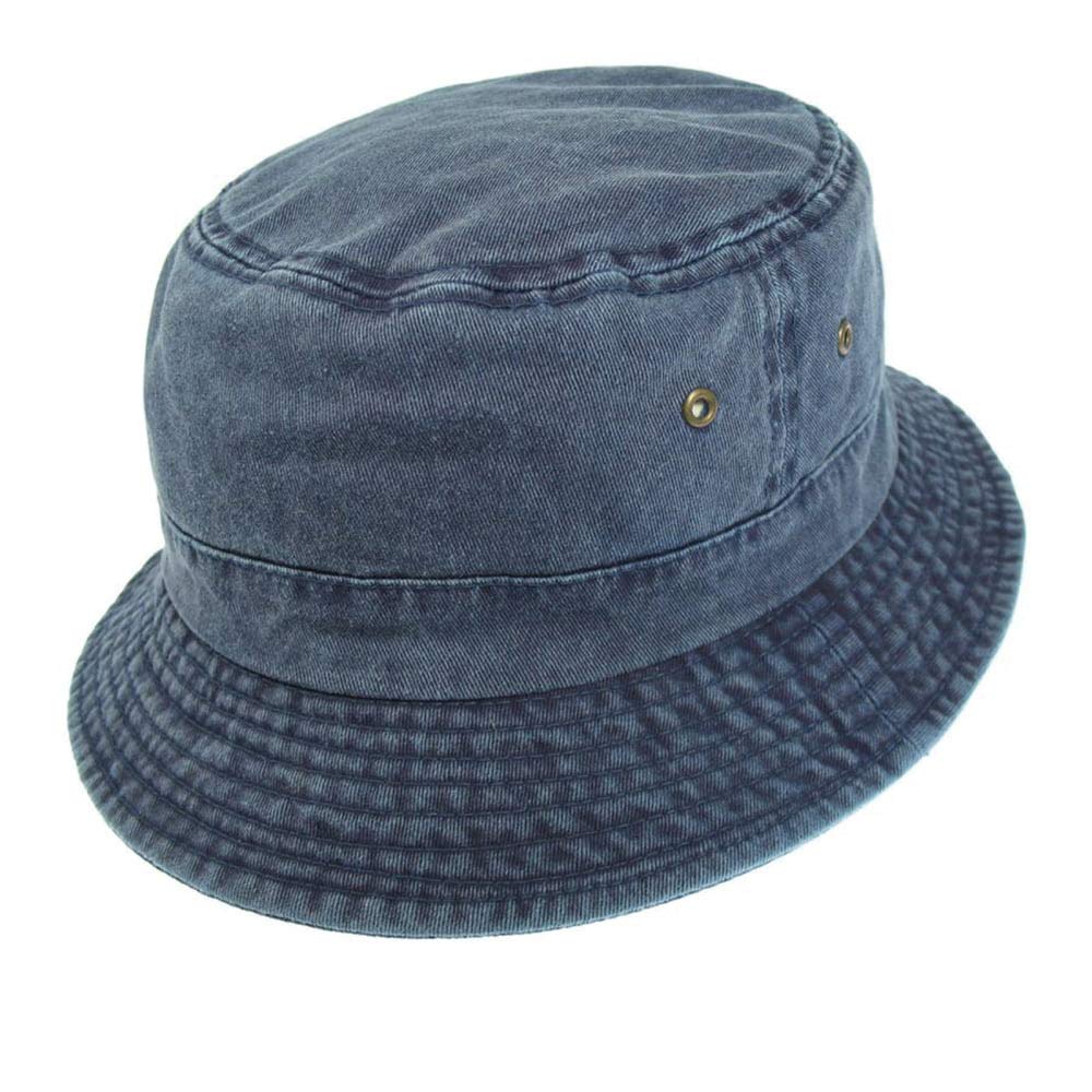 Village Hats Packable Cotton Bucket Hat - Navy Blue XL