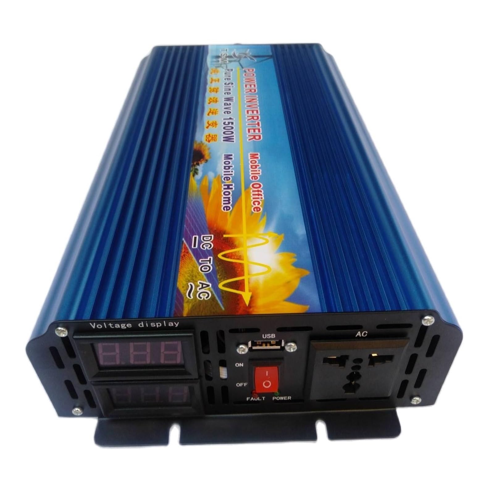 Inversor de Onda sinusoidal Pura de 1500W CC 12V a CA 220V 50HZ Fuera de la Red 3000W(50HZ,12V-110-120V)