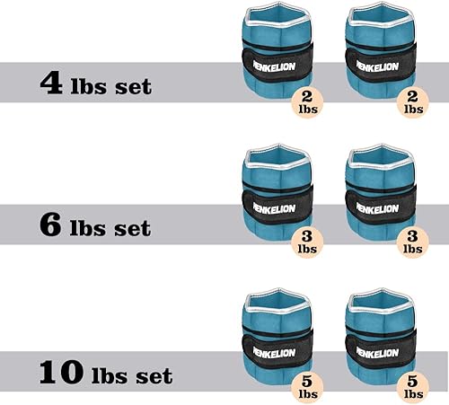 Miniatura 2 de Henkelion 1 Pair 2 3 5 10 Lbs Adjustable Ankle Weights for Women Men Kids, Strength Training Wrist and Ankle Weights Sets for Gym, Fitness Workout,