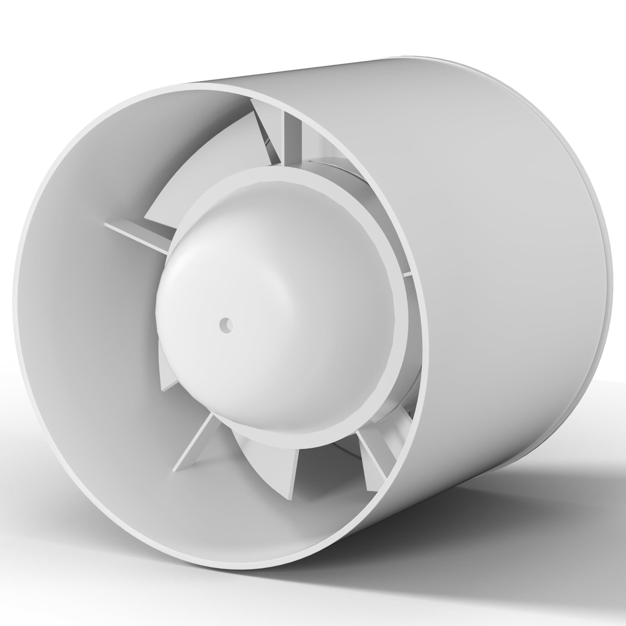 Ventilador de tubo de 100 mm, silencioso, 130 m³/h, para baño, cocina, sótano, invernadero, color blanco