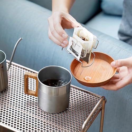 Miniatura 4 de watchget Soporte de bolsa de café de goteo de oído colgante Bolsa de papel de filtro de café portátil Soporte de goteo de oreja colgante Silla de