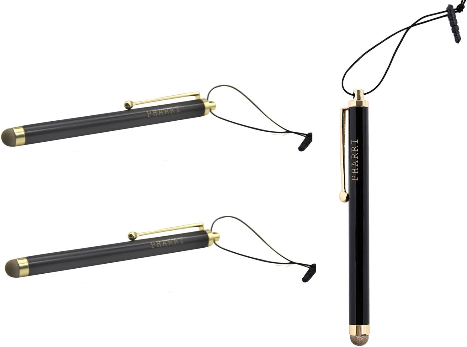 PHARRI 3-Pack Executive Stylus Pen Microfiber Mesh Tip for All Capacitive Touch Screen Smart Phones and Tablets(BG)