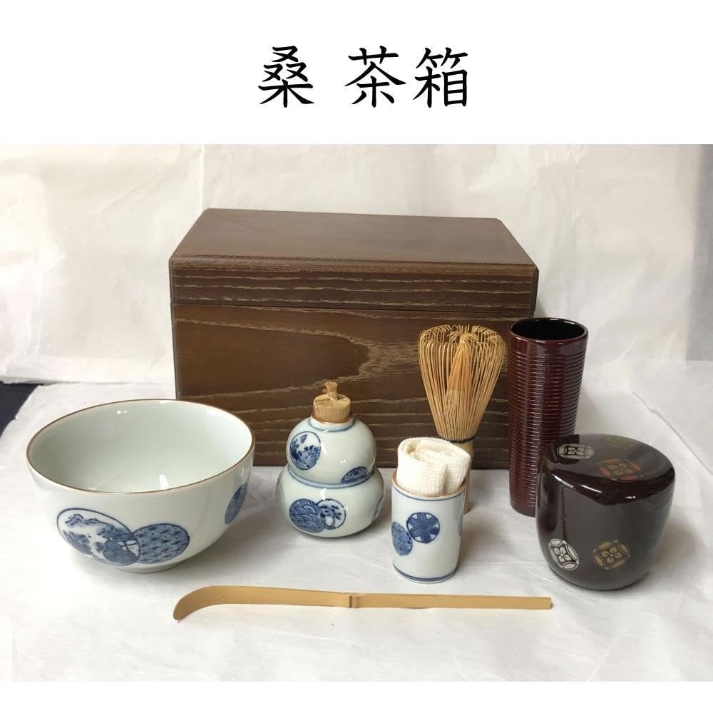 Amazon.co.jp: F629 茶箱 桑 利休茶箱 野点 抹茶碗 棗 振出 巾筒 