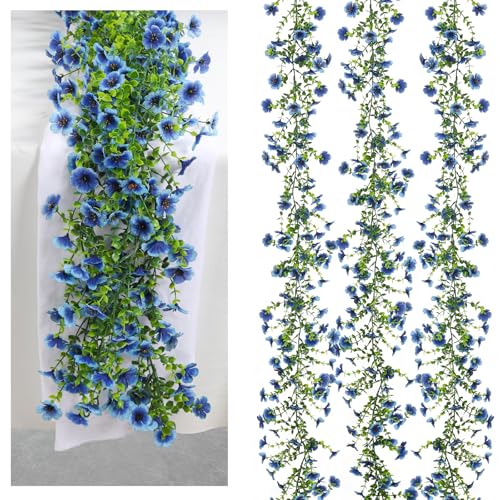 RECUTMS 3 Pcs Artificial Eucalyptus Flower Garland Faux Daisy Plants Vine