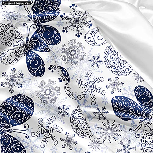 Image of ArtzFolio Snowflakes & Butterflies | Reusable Sack Bag | Bag for Gym, Storage, Vegetable & Travel