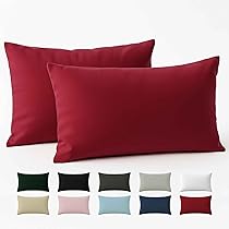 Federe 40×60 Cotone Rinforzato (Set da 2) – Borgogna – Trama Fitta a 57 Fili, cm² – Federe Cuscini 40×60 cm – Federe Cuscino 40×60 Certificate Oeko Tex – Dreamzie