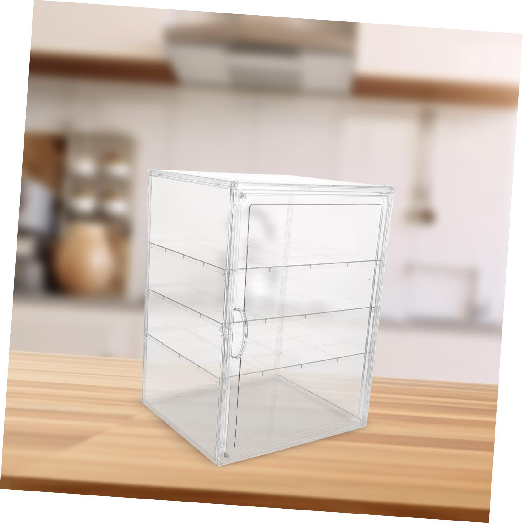 Vitrina de Postres de Mostrador 4 Niveles Pet Ajustable | Desmontable, Diseño Transparente, para Pan y Pasteles, Uso en Cocina o Panadería