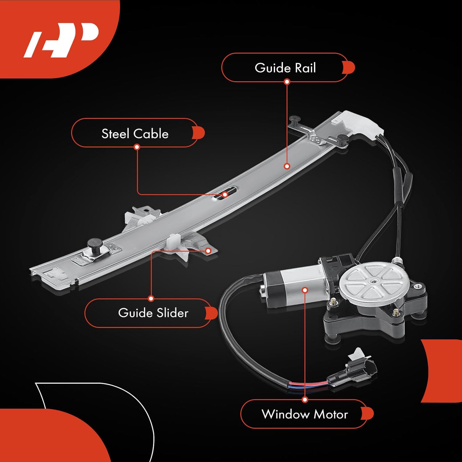 A-Premium Power Window Regulator with Motor Compatible with Kia Sportage 2000-2002 2 Door Front Left Driver Side