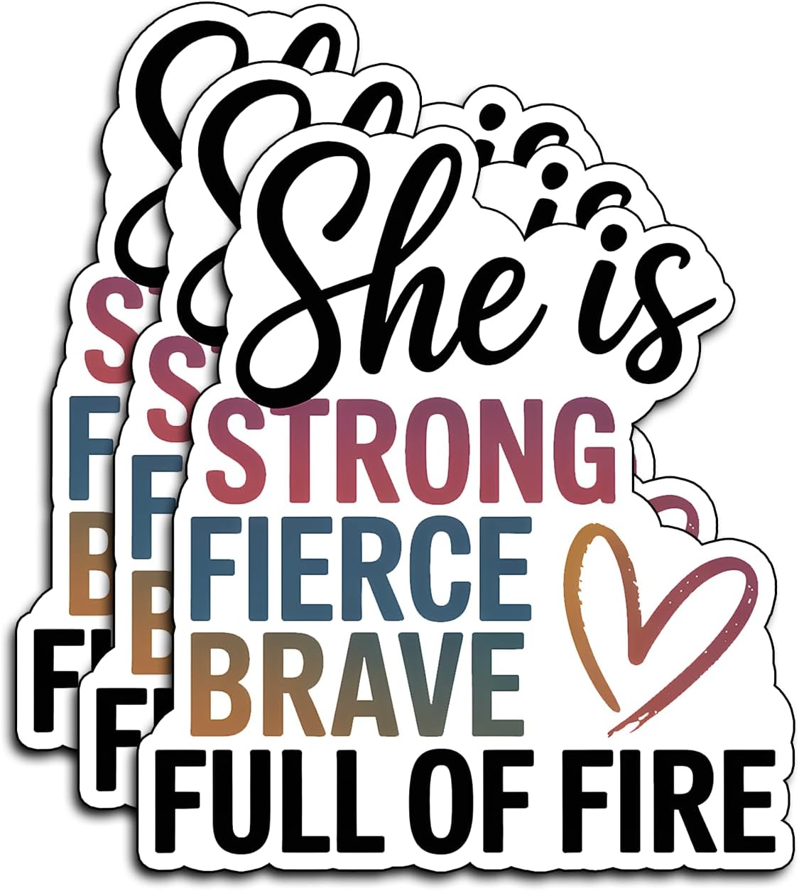 (3枚)She is Strong Fierce Brave Full of Fireステッカー &ndash; Empowering Quot