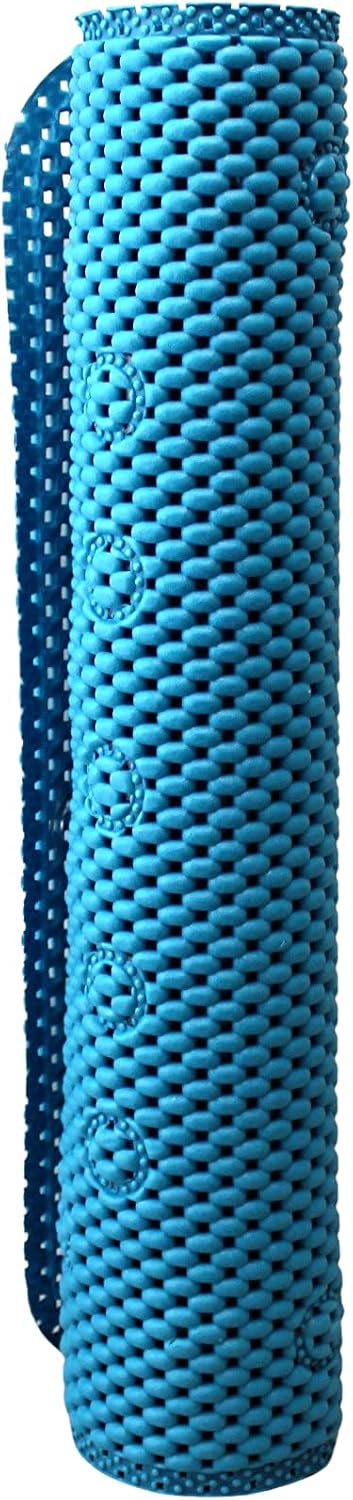 Deluxe Non Slip Shower and Bathtub Mat – Soft Cushioned Foam Bath Mat with Suction Cups and Drain Holes – Machine Washable Spa Tub Mat 36” x 17” (Metal Blue)