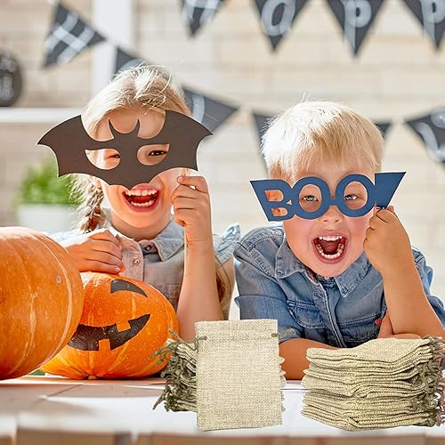 Miniatura 5 de LYSXP 50 bolsas de arpillera con cordón, bolsa de regalo con cordón de 4 x 6 pulgadas, bolsas de joyería para recuerdos de fiesta de boda,