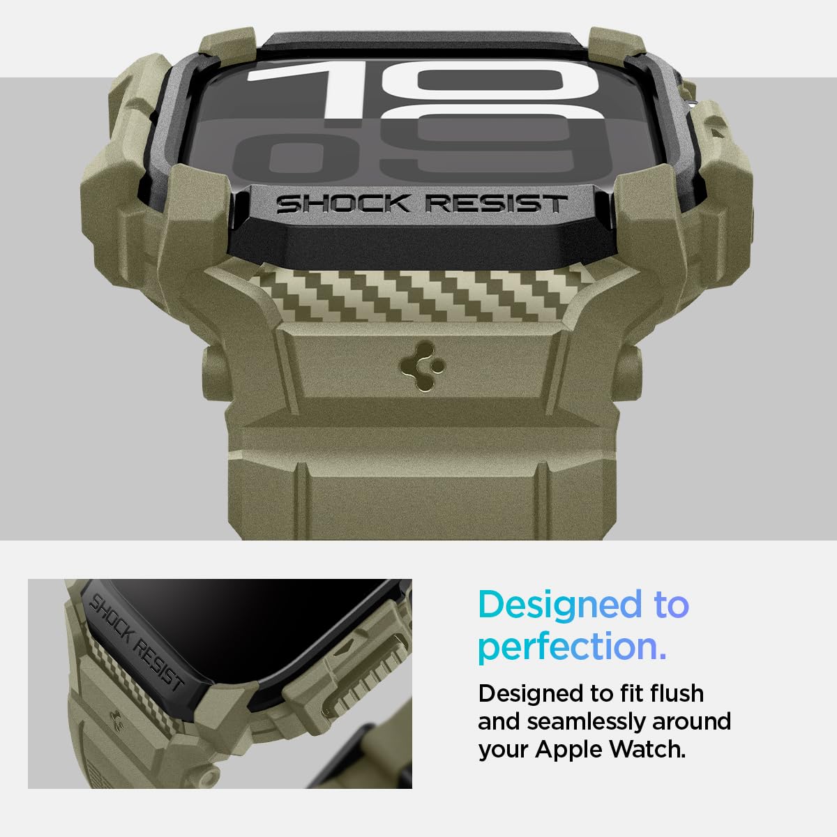 Spigen Rugged Armor Pro Funda con correa de TPU Compatible con Apple Watch Serie 11/10 46mm (2025/2024)