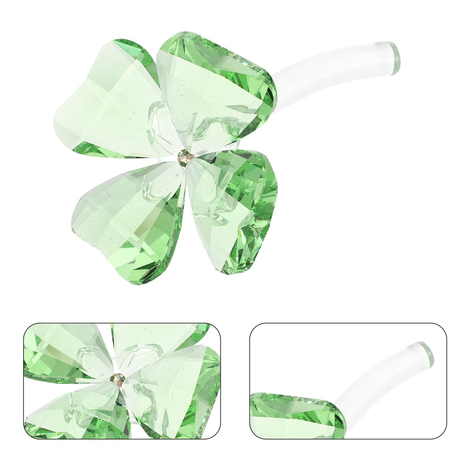 Ipetboom Kleeblatt-taschenanhänger aus Kristall Kleiner Glücksbringer Blumenfigur für Schreibtisch Vierblättrige Figuren als Dekoration für Zuhause oder Büro