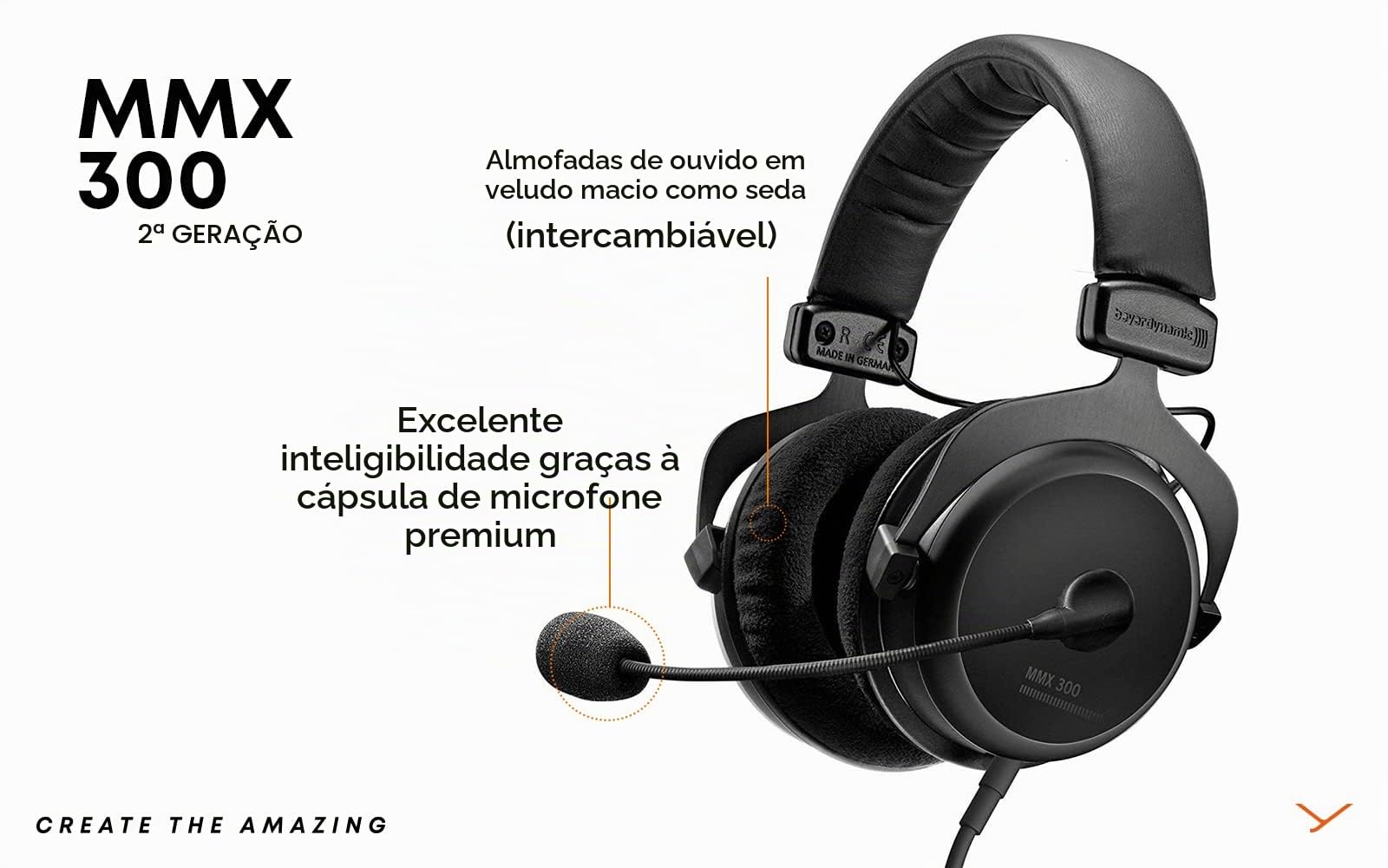 beyerdynamic Fone de ouvido premium MMX 300 (2ª geração) para
