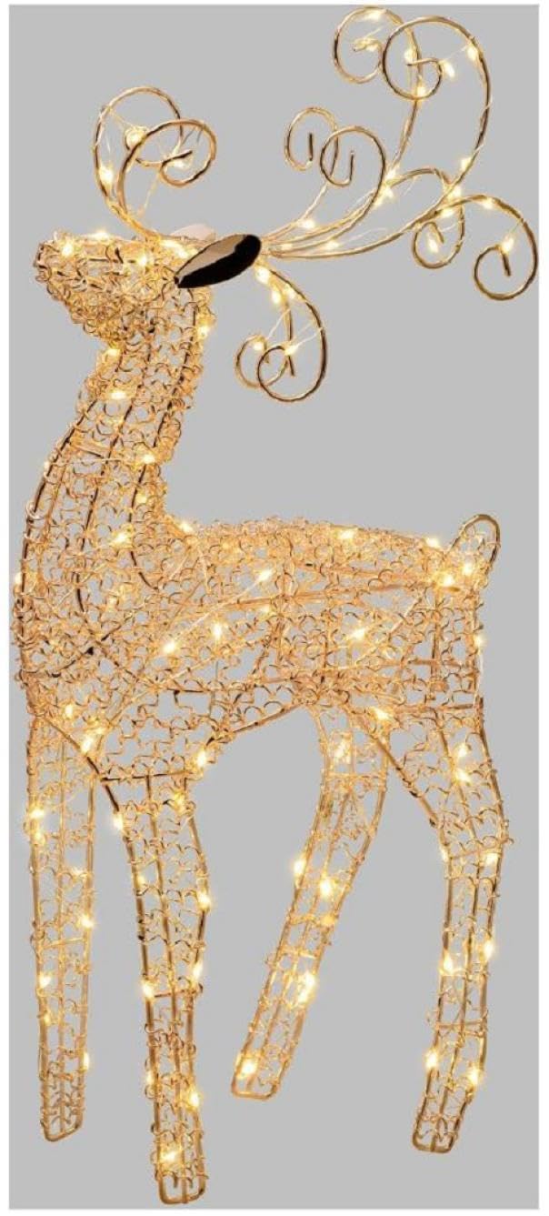 Lotti Rentier Draht aus Metall, 38 cm, 100 Micro-LEDs, warmweiß, VPM-F RND C 47-TF