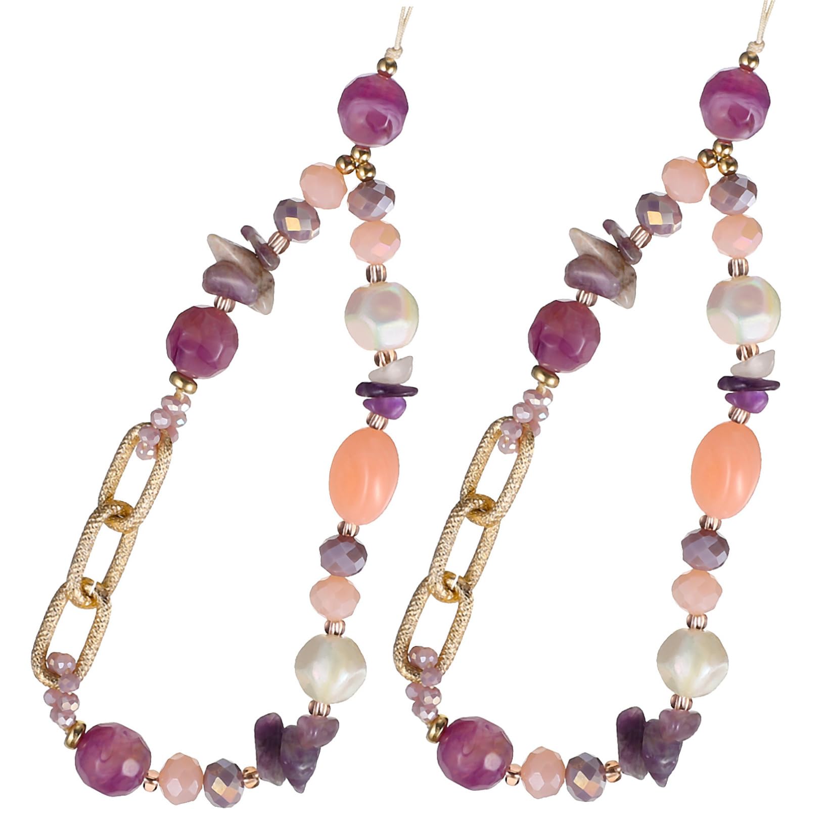 EXCEART Cadena De Teléfono Móvil Bohemia Con Dijes De Piedra Y Cristal Correa Decorativa Colgar Y Móviles Paquete