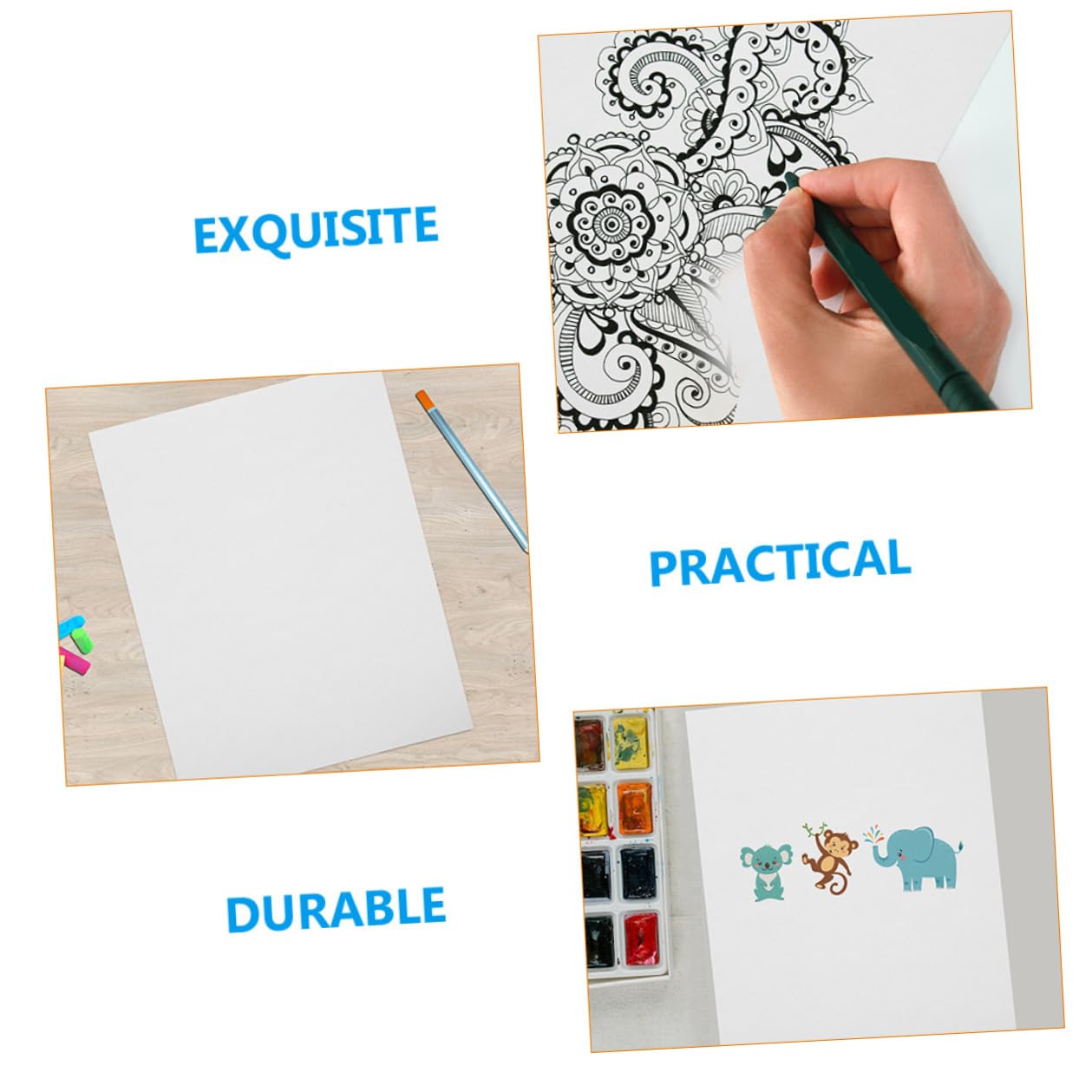 DEARMAMY 100 Blatt Aquarellpapier Weiß 160g Papier für Kinder und Künstler zum Malen mit Wasserfarben für Skizzen und Schulgebrauch